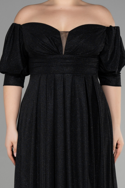 Long Black Plus Size Evening Dress ABU3615