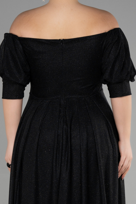 Long Black Plus Size Evening Dress ABU3615
