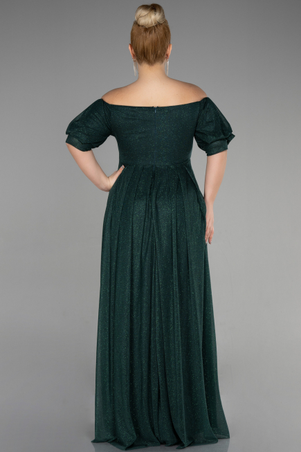 Long Emerald Green Plus Size Evening Dress ABU3615