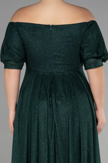Long Emerald Green Plus Size Evening Dress ABU3615