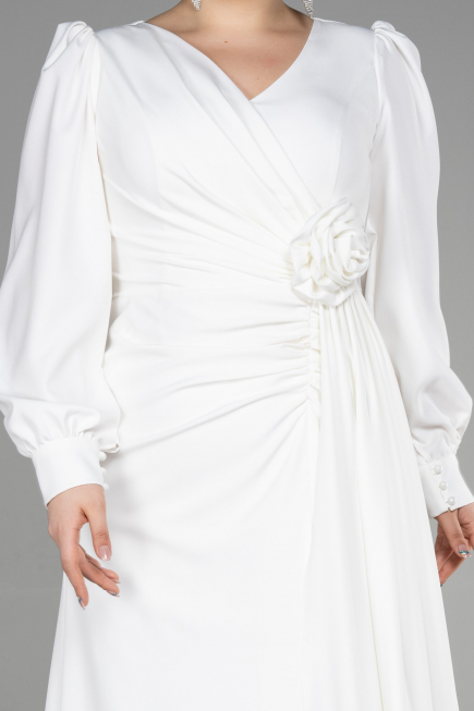 Long White Plus Size Evening Dress ABU3647