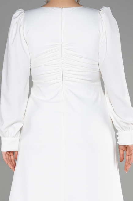 Long White Plus Size Evening Dress ABU3647