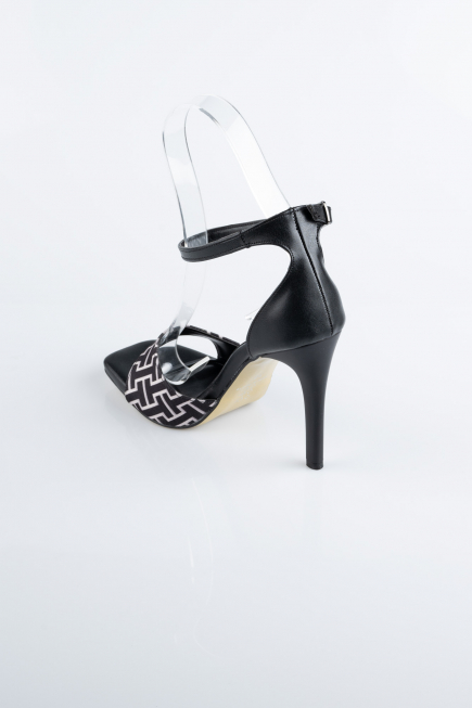 Black Leather Evening Shoe AB8004