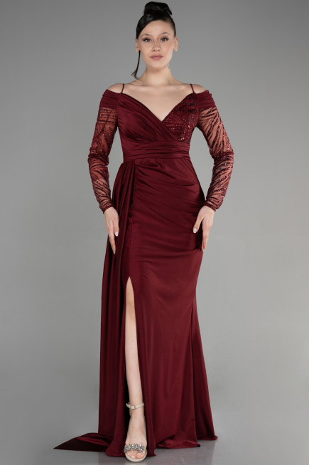Long Burgundy Evening Dress ABU3656