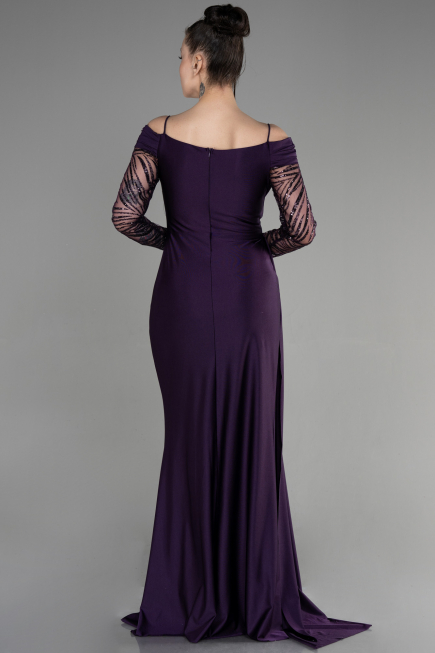 Long Dark Purple Evening Dress ABU3656