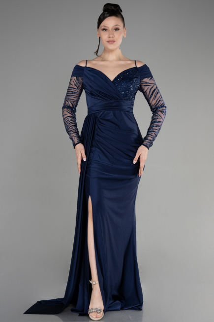 Long Navy Blue Evening Dress ABU3656