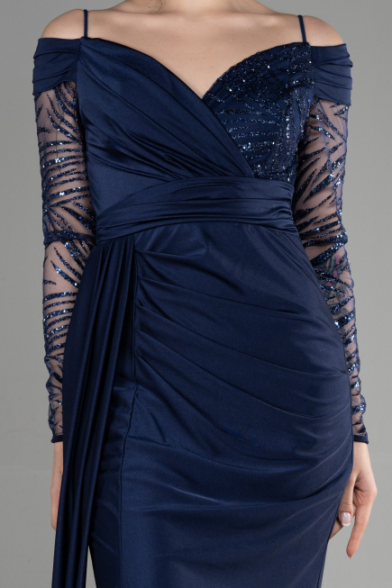 Long Navy Blue Evening Dress ABU3656