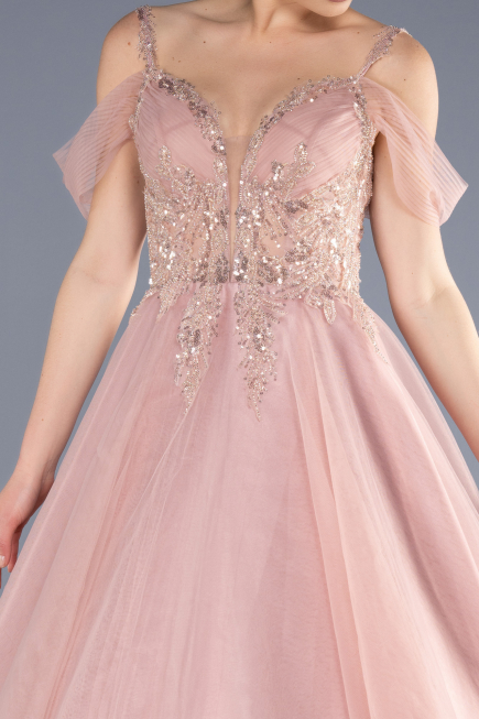 Long Powder Color Designer Evening Dress ABU3663