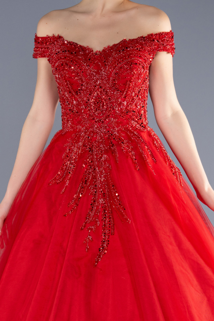 Long Red Haute Couture Dress ABU3662