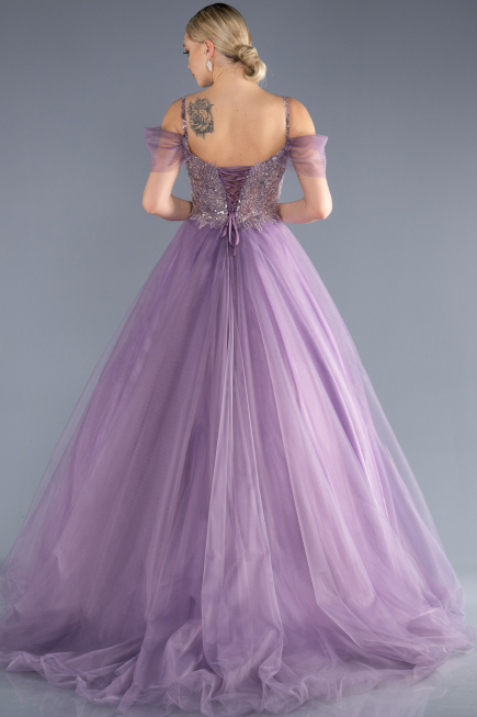 Long Lavender Designer Evening Dress ABU3663
