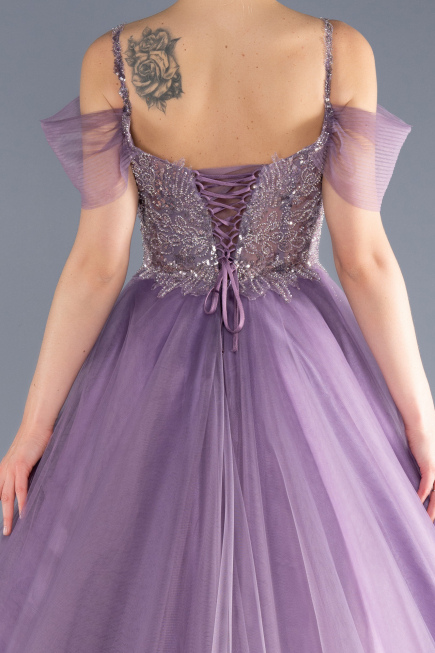 Long Lavender Designer Evening Dress ABU3663