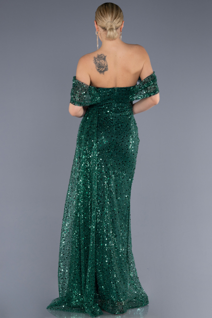 Long Emerald Green Scaly Evening Dress ABU3577