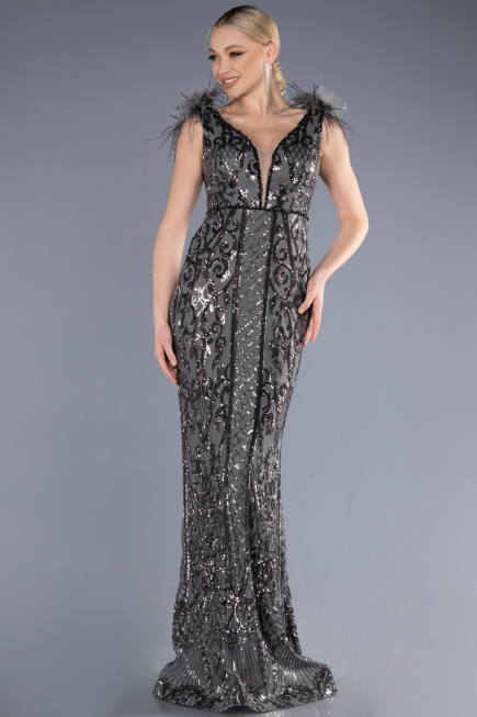 Long Anthracite Mermaid Prom Dress ABU3669