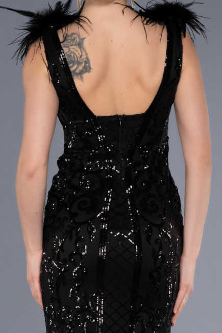 Long Black Mermaid Prom Dress ABU3669