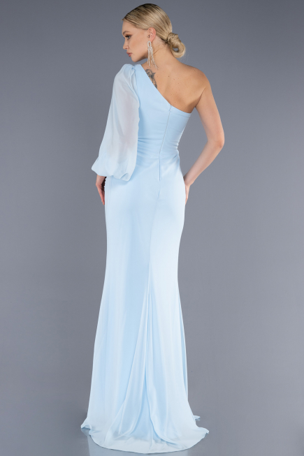 Long Light Blue Chiffon Evening Dress ABU3677