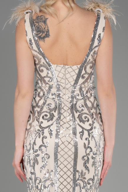 Long Beige Mermaid Prom Dress ABU3669