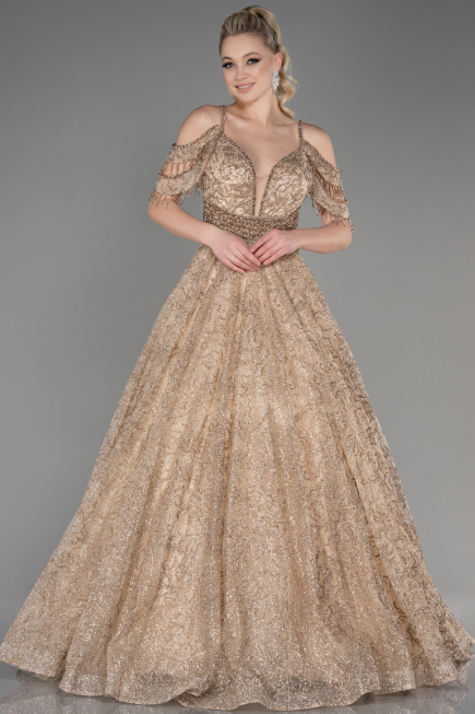 Long Gold Evening Dress ABU3708
