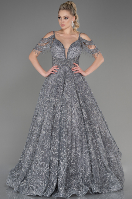 Long Grey Evening Dress ABU3708