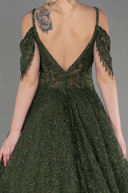 Long Olive Drab Evening Dress ABU3708