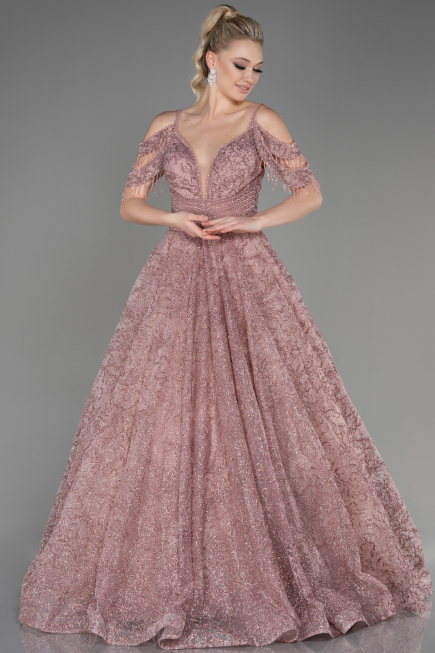 Long Powder Color Evening Dress ABU3708