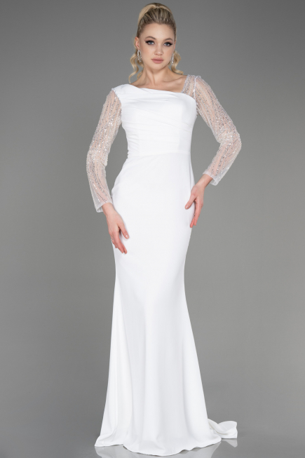 Long White Evening Dress ABU3712
