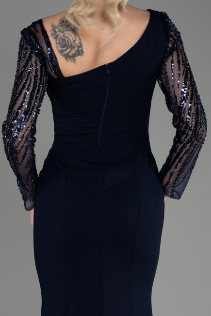Long Navy Blue Evening Dress ABU3712