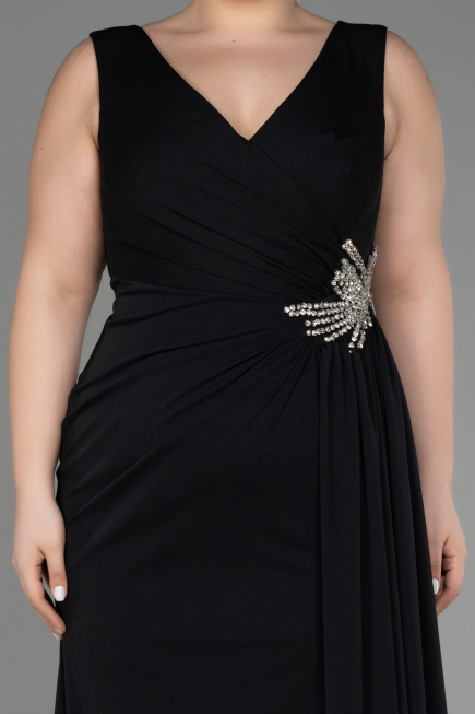 Long Black Plus Size Evening Dress ABU2934