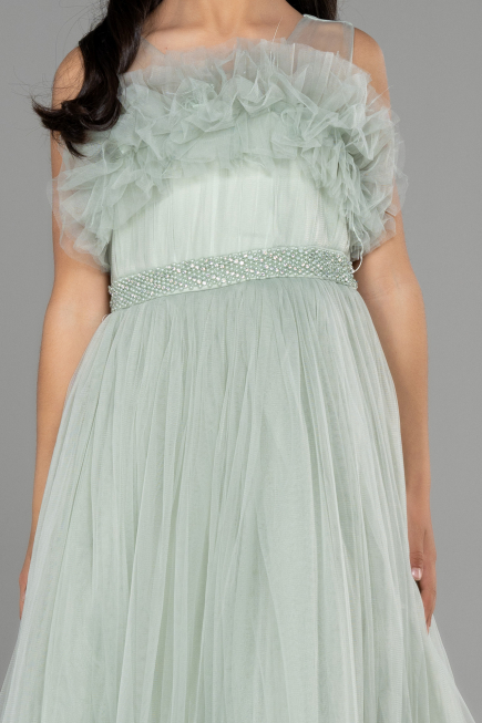Long Turquoise Girl Dress ABU3726
