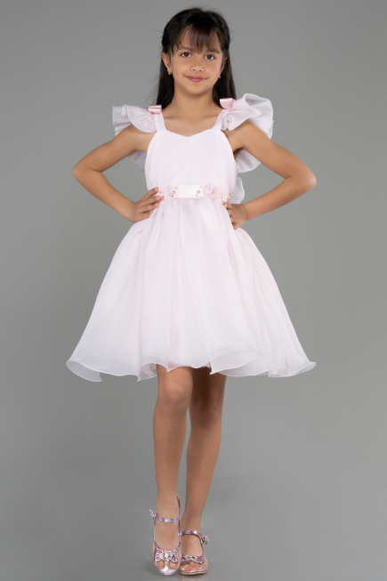 Long Powder Color Girl Dress ABU3722
