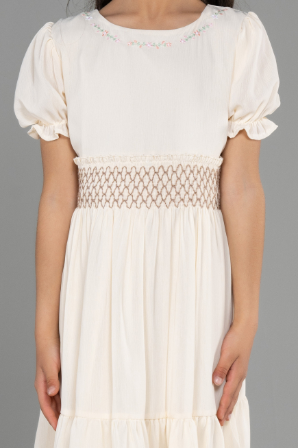 Midi White Girl Dress ABK1948