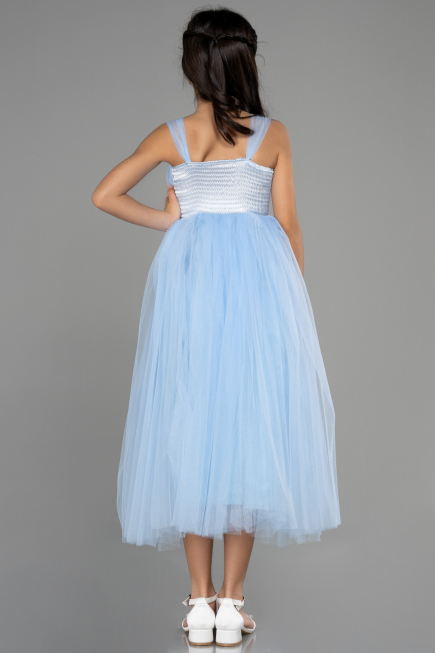 Light Blue Long Girl Dress ABU3031