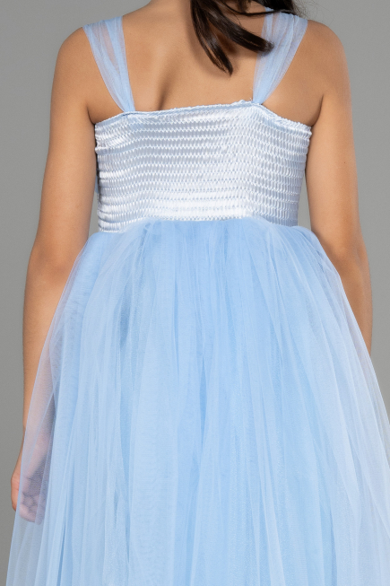 Light Blue Long Girl Dress ABU3031