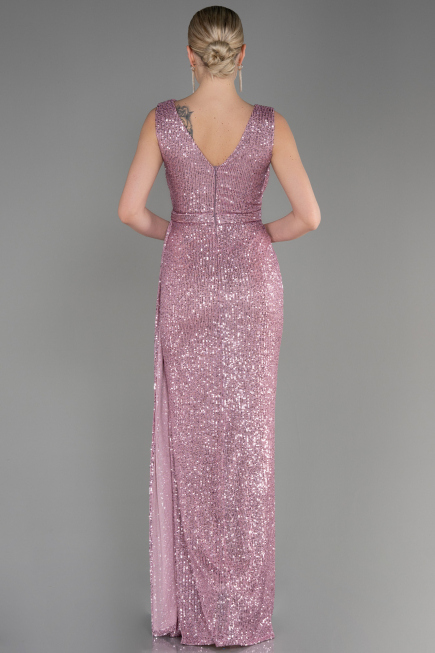 Long Powder Color Scaly Evening Dress ABU3201