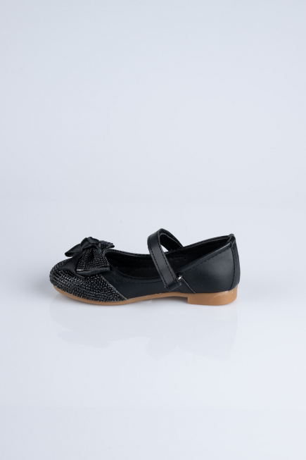 Black Leather Kid Shoe MJ4000
