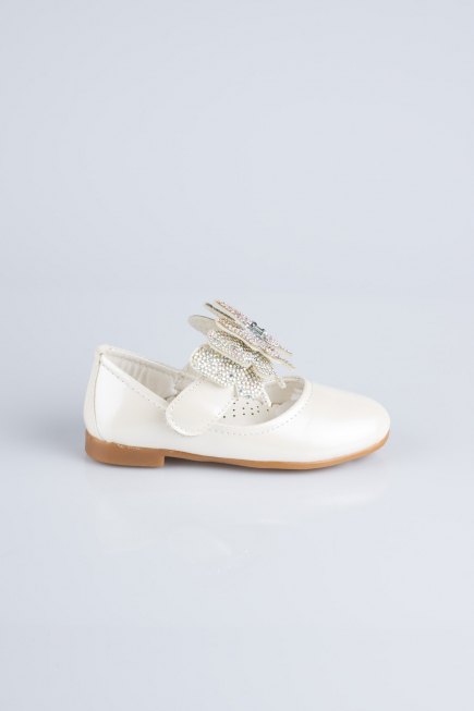 White Patent Leather Kid Shoe MJ4001