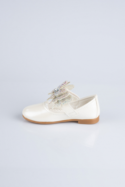 White Patent Leather Kid Shoe MJ4001