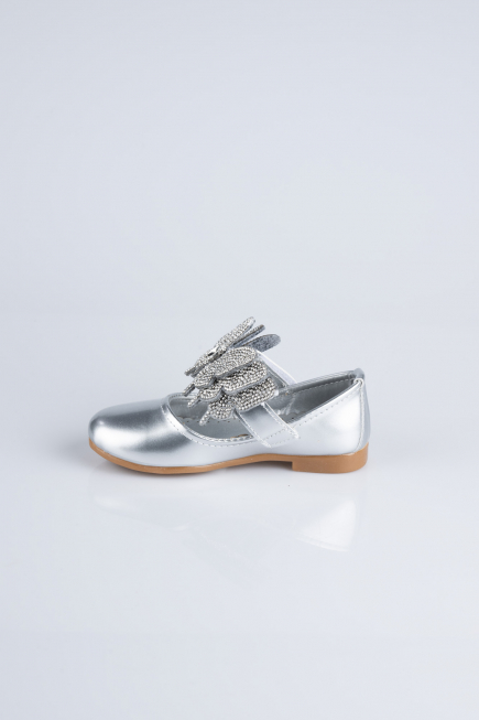 Silver Patent Leather Kid Shoe MJ4001