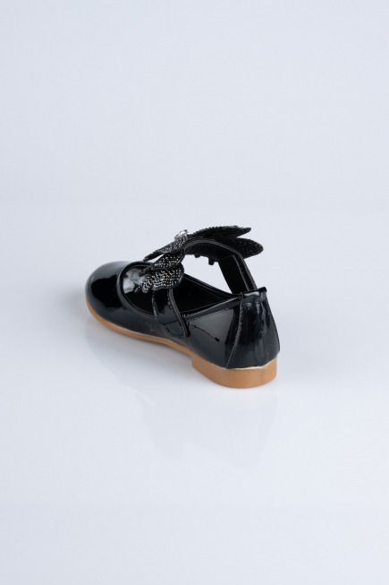 Black Patent Leather Kid Shoe MJ4001