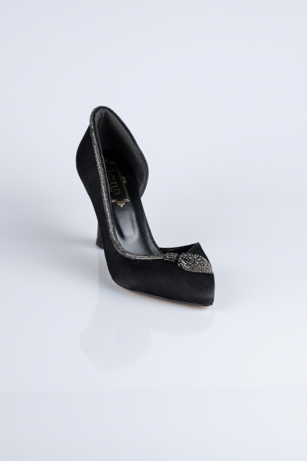 Black Satin Stiletto MJ8008