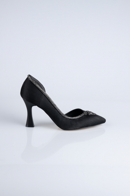Black Satin Stiletto MJ8008