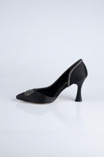 Black Satin Stiletto MJ8008