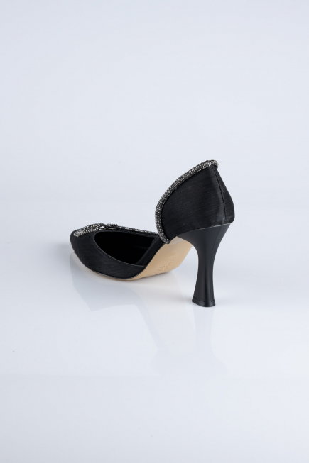 Black Satin Stiletto MJ8008