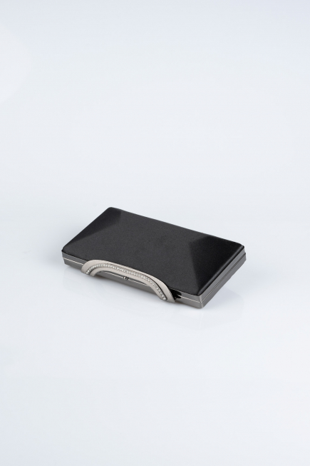 Black Satin Evening Bag V729