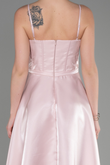 Midi Powder Color Satin Party Dress ABK2011