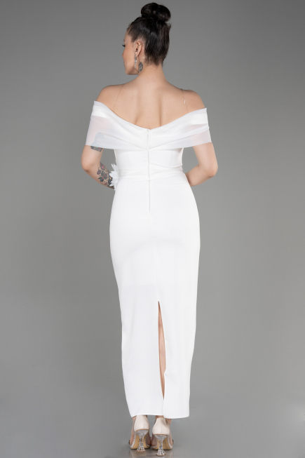 Midi White Evening Dress ABK2014