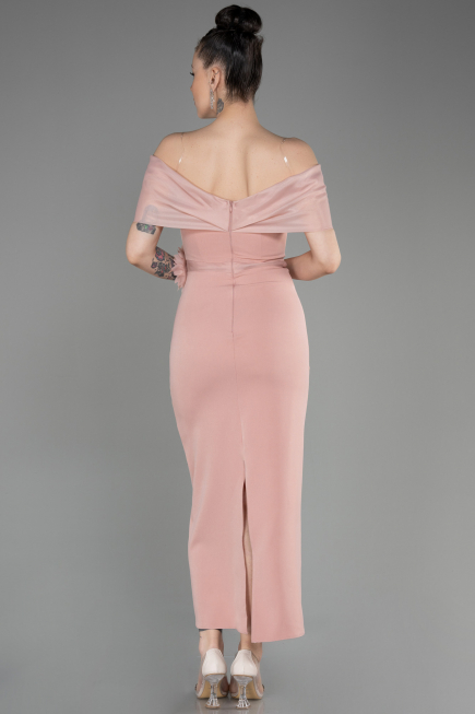 Midi Powder Color Evening Dress ABK2014