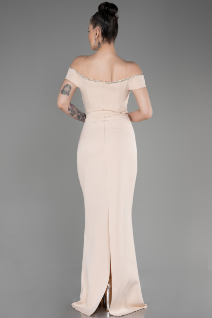 Long Beige Prom Gown ABU3781