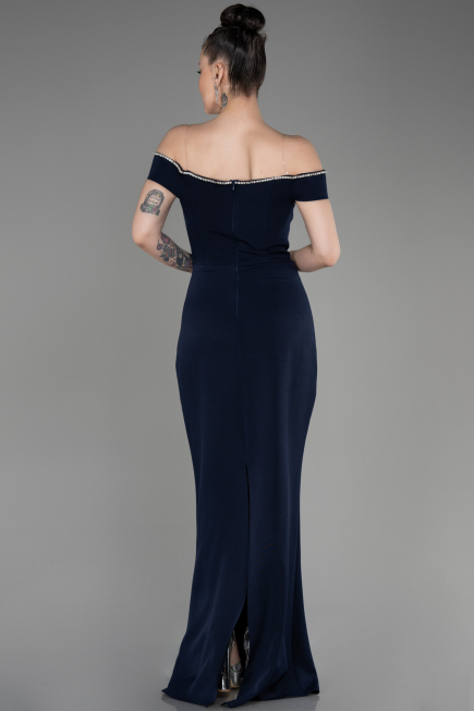 Long Navy Blue Prom Gown ABU3781