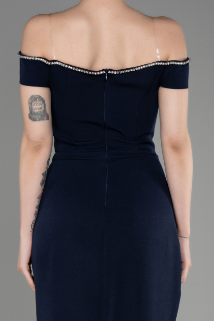 Long Navy Blue Prom Gown ABU3781