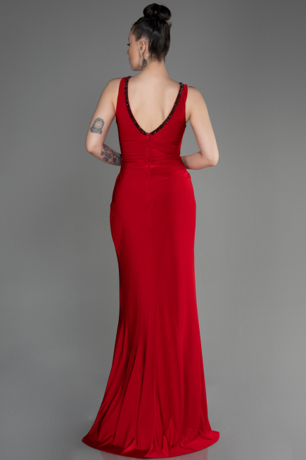 Long Red Mermaid Prom Dress ABU3782